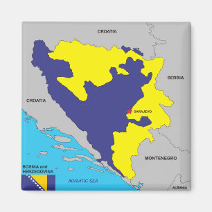 Bosnien - flagga för karta för herzegovina land magnet