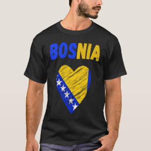 Bosnien Flagga Högtid Bosnien Hjärta Bosnisk Flagg T Shirt