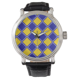 Bosnien flagga mönster armbandsur