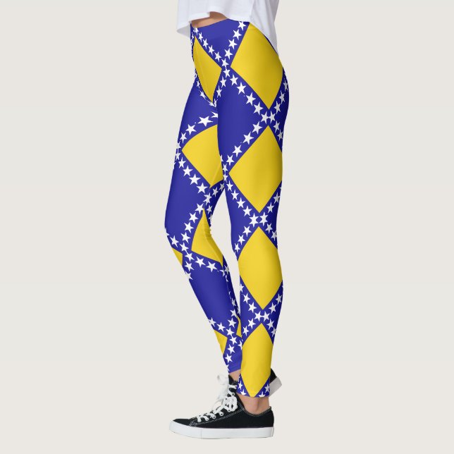 Bosnien flagga mönster leggings (Vänster)