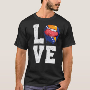 Bosnien-Flagga-ockupanten Fläkt Kärlek bosniska T Shirt