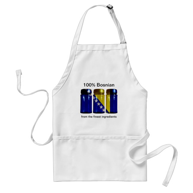 Bosnien Flagga Spice Burk Apron Förkläde (Framsidan)