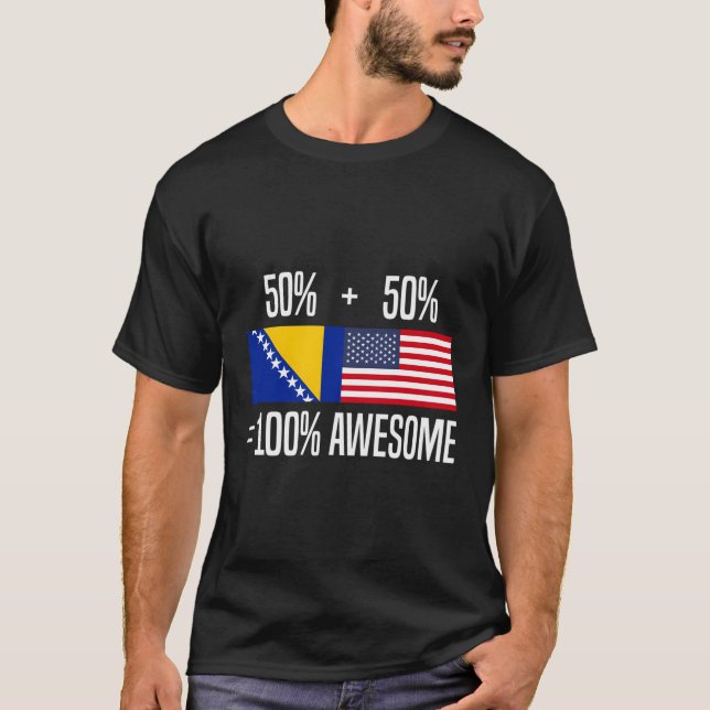 Bosnien-Hercegovina, bosnisk ameri T Shirt (Framsida)