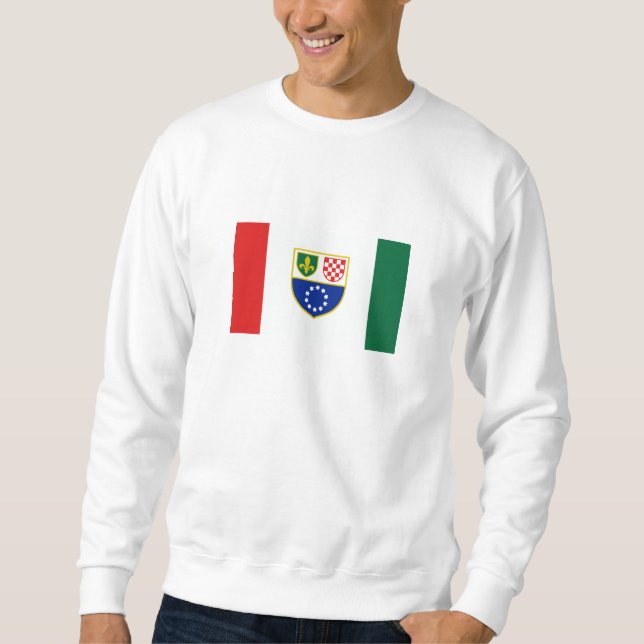 Bosnien Hercegovina Federationsflagga Lång Ärmad Tröja (Framsida)