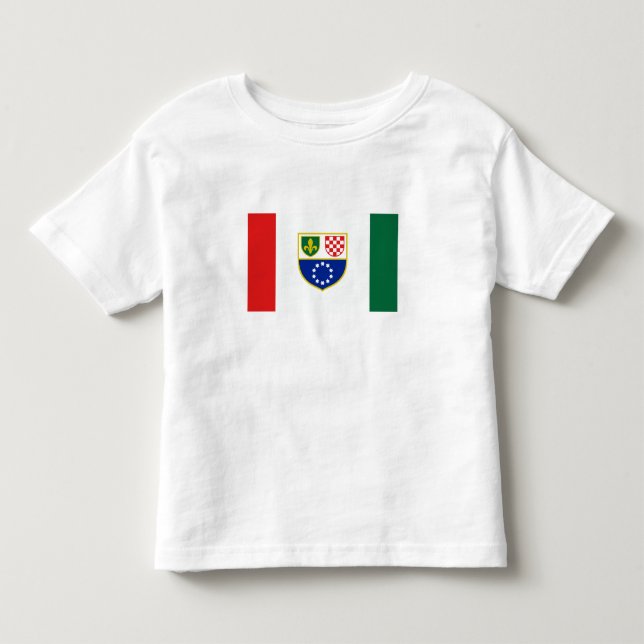 Bosnien Hercegovina Federationsflagga T Shirt (Framsida)