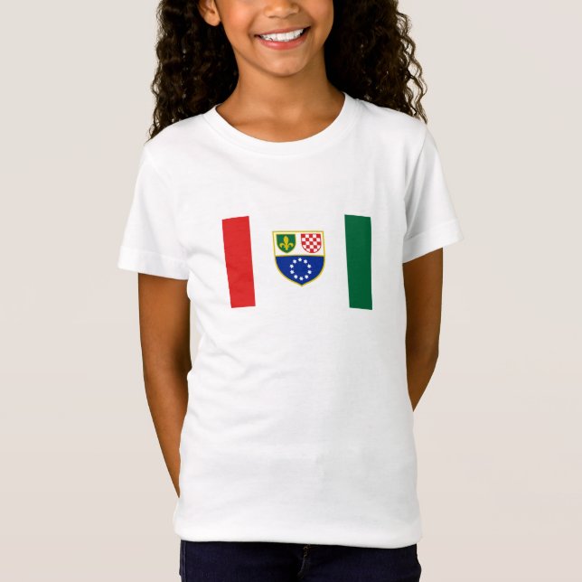 Bosnien Hercegovina Federationsflagga T Shirt (Framsida)