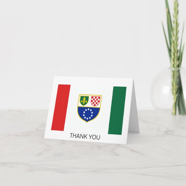 Bosnien Hercegovina Federationsflagga Tack Kort (Framsida)
