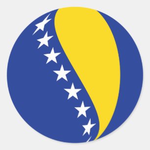 Bosnien Hercegovina Fisheye Flagg Sticker Runt Klistermärke