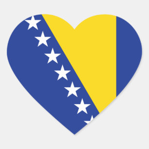 Bosnien Hercegovina Flagga Hjärta Klistermärke