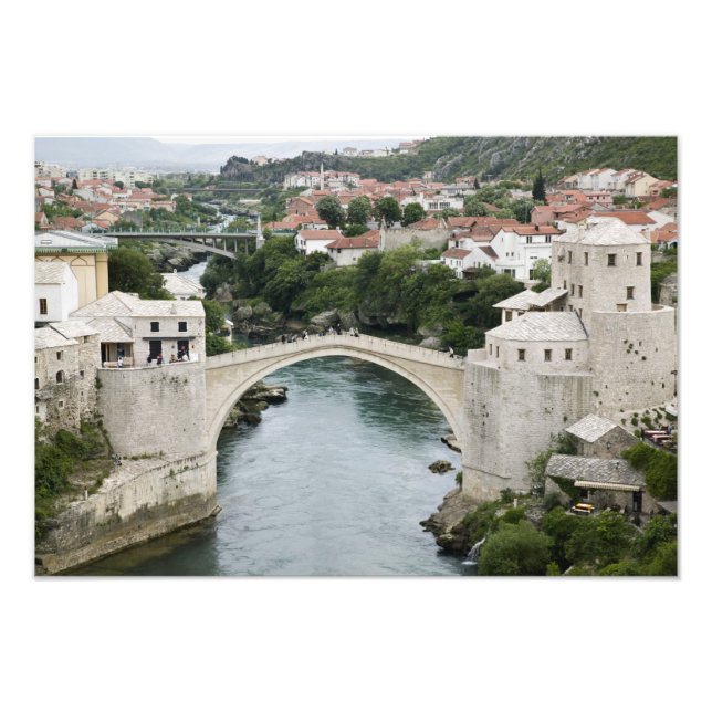 Bosnien-Hercegovina - Mostar. Gamla bron Fototryck (Framsidan)