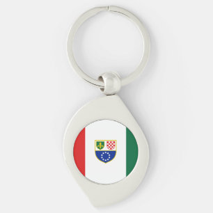 Bosnien Hercegovinas federationflagga Swirl Silverfärgad Nyckelring