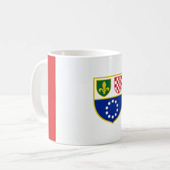 Bosnien Hercegovinas federationsflagga Kaffemugg (Framsida vänster)