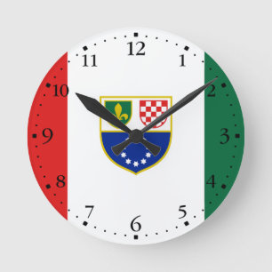 Bosnien Hercegovinas federationsflagga Rund Klocka