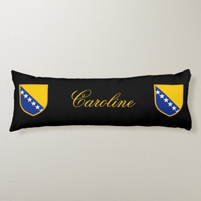 Bosnien - herzegovina flagga kroppskudde (Framsidan)