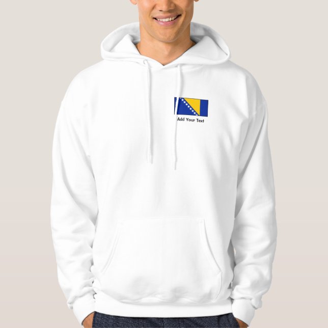 Bosnien & Herzegovina flagga Sweatshirt Med Luva (Framsida)