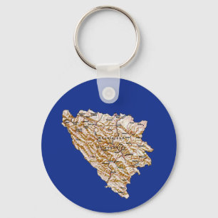 Bosnien - herzegovina karta Keychain Nyckelring