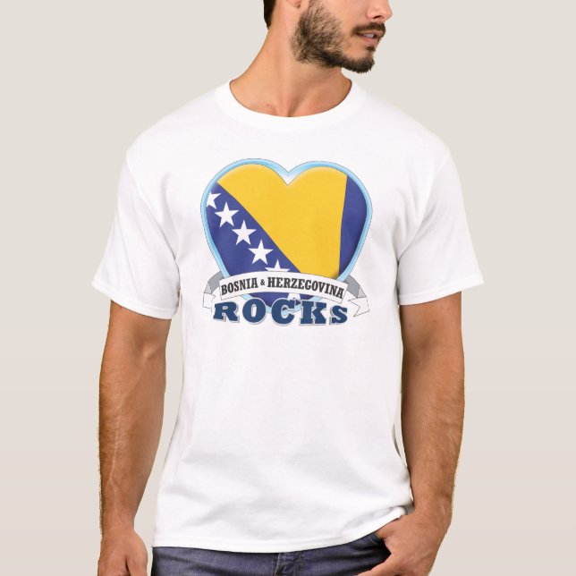 Bosnien & Herzegovina stenar Tee Shirt (Framsida)