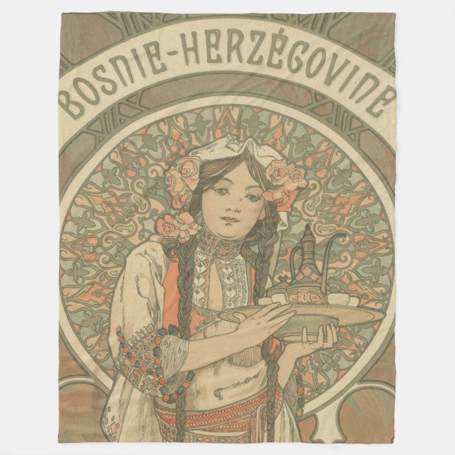 Bosnien och Hercegovina av Alphonse Mucha (1900) Fleecefilt (Framsidan)