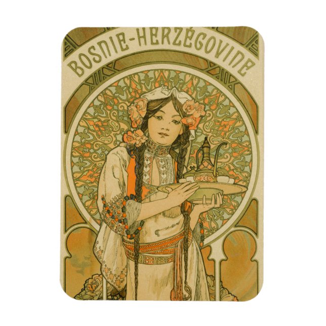 Bosnien och Hercegovina av Alphonse Mucha (1900) Magnet (Vertikal)