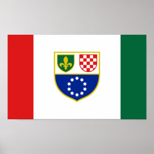 Bosnien och Hercegovina Federation Flagga Poster
