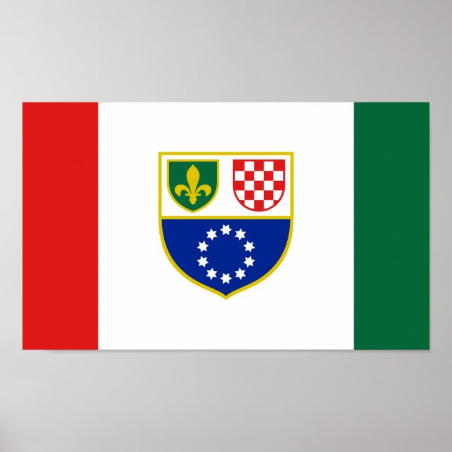 Bosnien och Hercegovina Federation Flagga Poster (Framsidan)