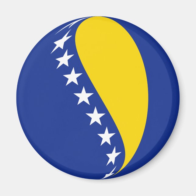 Bosnien och Hercegovina Fisheye Flagga Magnet (Framsidan)