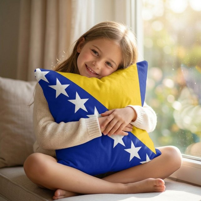 Bosnien och Hercegovina Flagga  All‑Over Print Kudde (Skapare uppladdad)