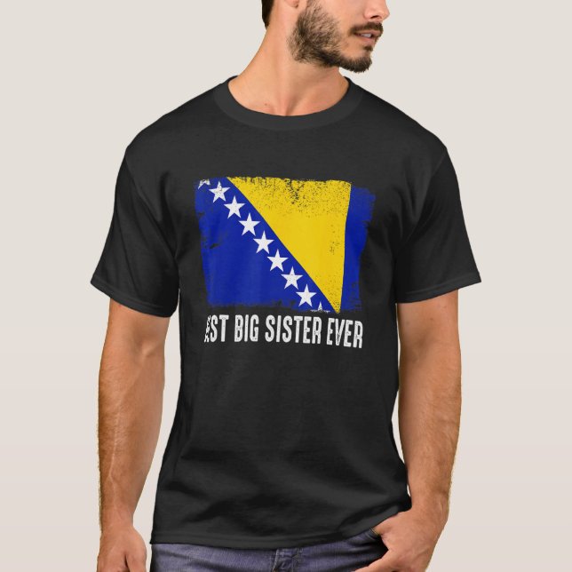 Bosnien och Hercegovina - Flagga bästa stora biste T Shirt (Framsida)