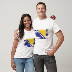 Bosnien och Hercegovina Flagga Brush Art T Shirt