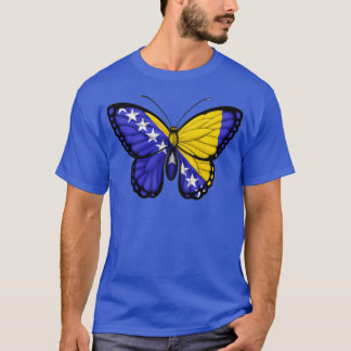 Bosnien och Hercegovina Flagga Butterfly T Shirt
