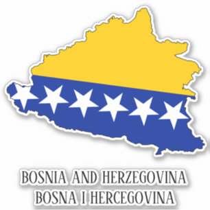 Bosnien och Hercegovina Flagga Charming Patriotic  Klistermärken