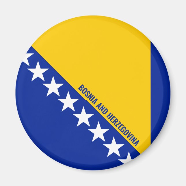 Bosnien och Hercegovina Flagga Charming Patriotic Magnet (Framsidan)