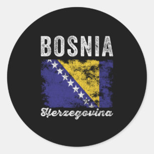 Bosnien och Hercegovina Flagga Distress Runt Klistermärke