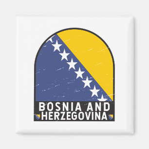 Bosnien och Hercegovina Flagga Emblem Distress Magnet