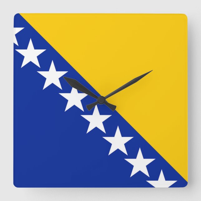 Bosnien och Hercegovina-Flagga Fyrkantig Klocka (Framsida)