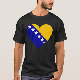 Bosnien och Hercegovina Flagga Heart Kärlek T Shirt