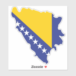 Bosnien och Hercegovina-Flagga i Land Karta Klistermärken
