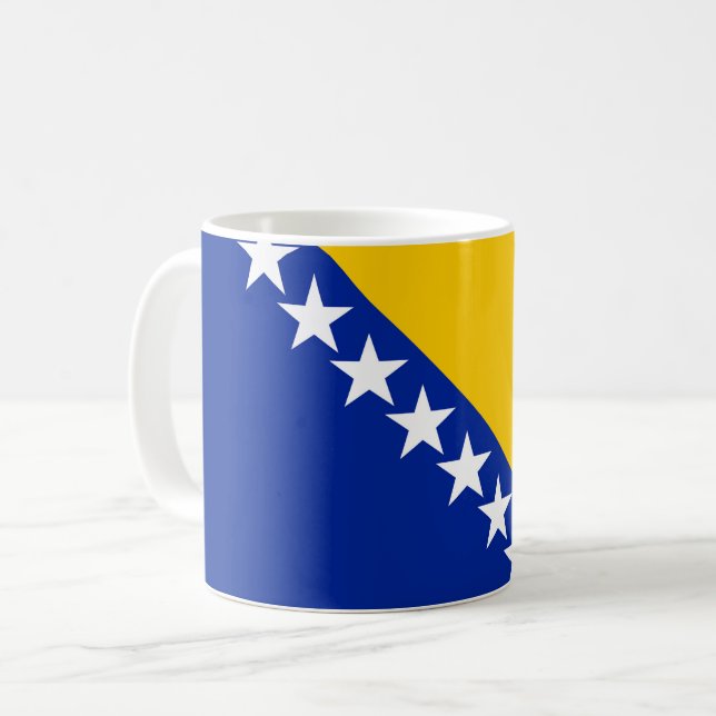Bosnien och Hercegovina-Flagga Kaffemugg (Framsida vänster)