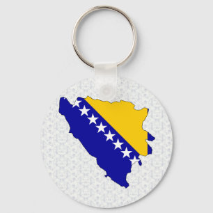Bosnien och Hercegovina Flagga Karta fullt storlek Nyckelring