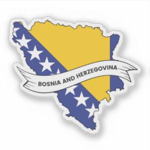 Bosnien och Hercegovina Flagga Karta Klistermärken