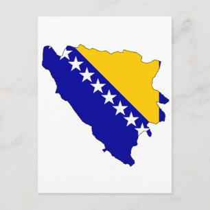 Bosnien och Hercegovina flagga karta Vykort