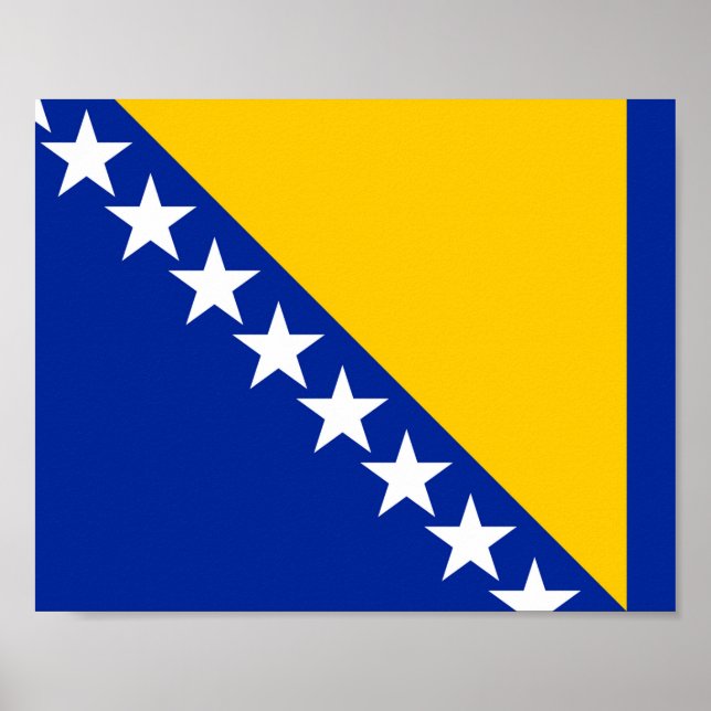 Bosnien och Hercegovina-Flagga Poster (Framsidan)