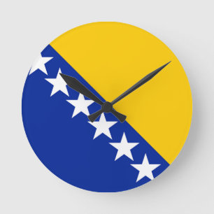 Bosnien och Hercegovina-Flagga Rund Klocka