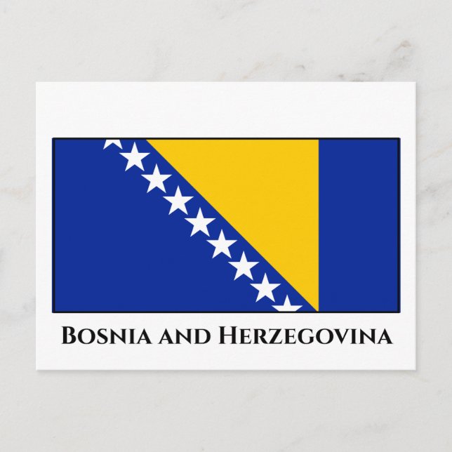 Bosnien och Hercegovina-Flagga Vykort (Framsida)