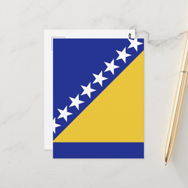 Bosnien och Hercegovina-flagga Vykort (Fram/Back In Situ)