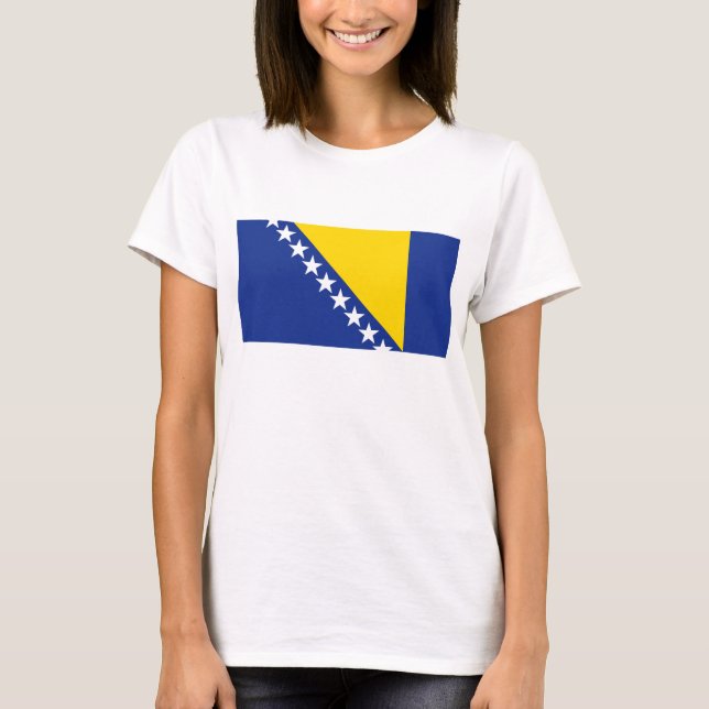 Bosnien och Hercegovina Flagga x Karta T-Shirt (Framsida)