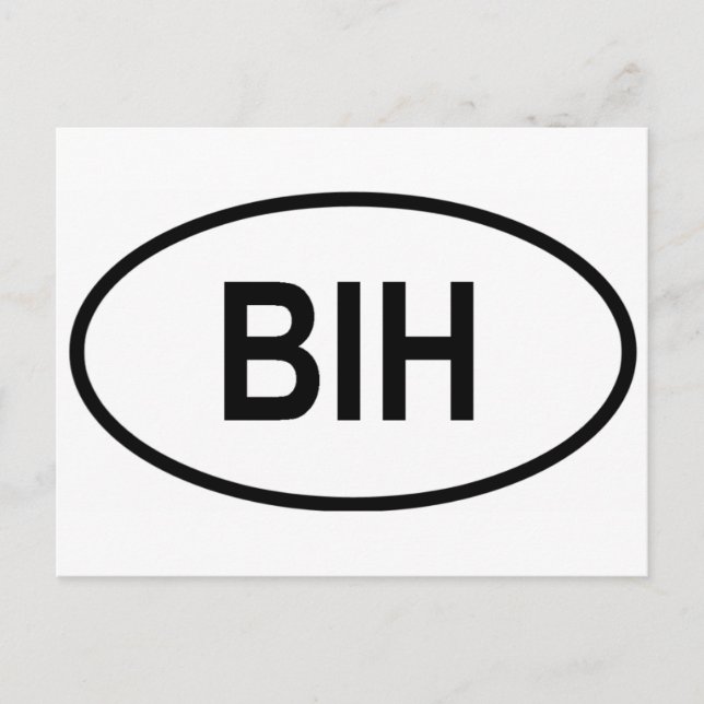 Bosnien och Hercegovina Int'l Fordon Reg. Kod Vykort (Framsida)