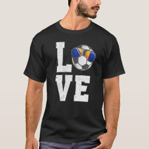 Bosnien och Hercegovina Kärlek bosniska Fläkt Flag T Shirt