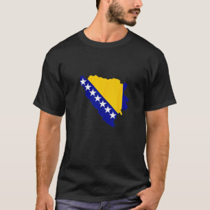 Bosnien och Hercegovina Karta Flagga T Shirt