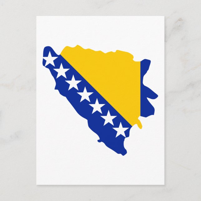 Bosnien och Hercegovina karta flagga Vykort (Framsida)